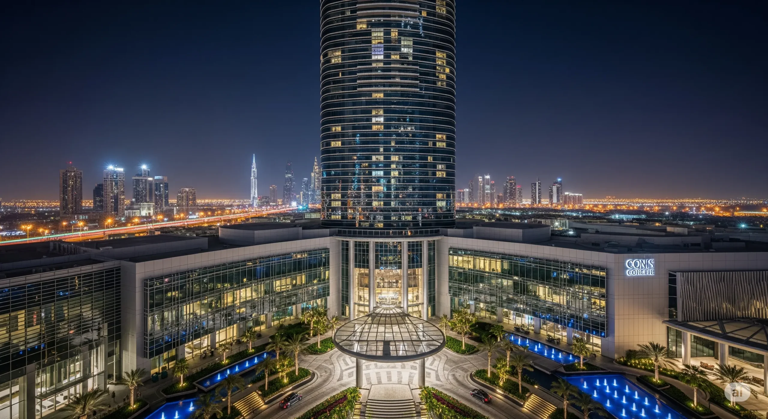 Futuristic New Ultra-Luxury Hotel Skyscraper Dubai.